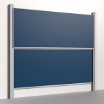 Pylonentafel, 300x120 cm, 2-flächig, höhenverstellbar, Stahlemaille blau 